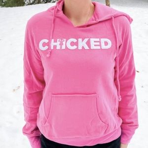 Comfy, soft CHICKED HOODIE cute -  ladies fit!  Retro chic